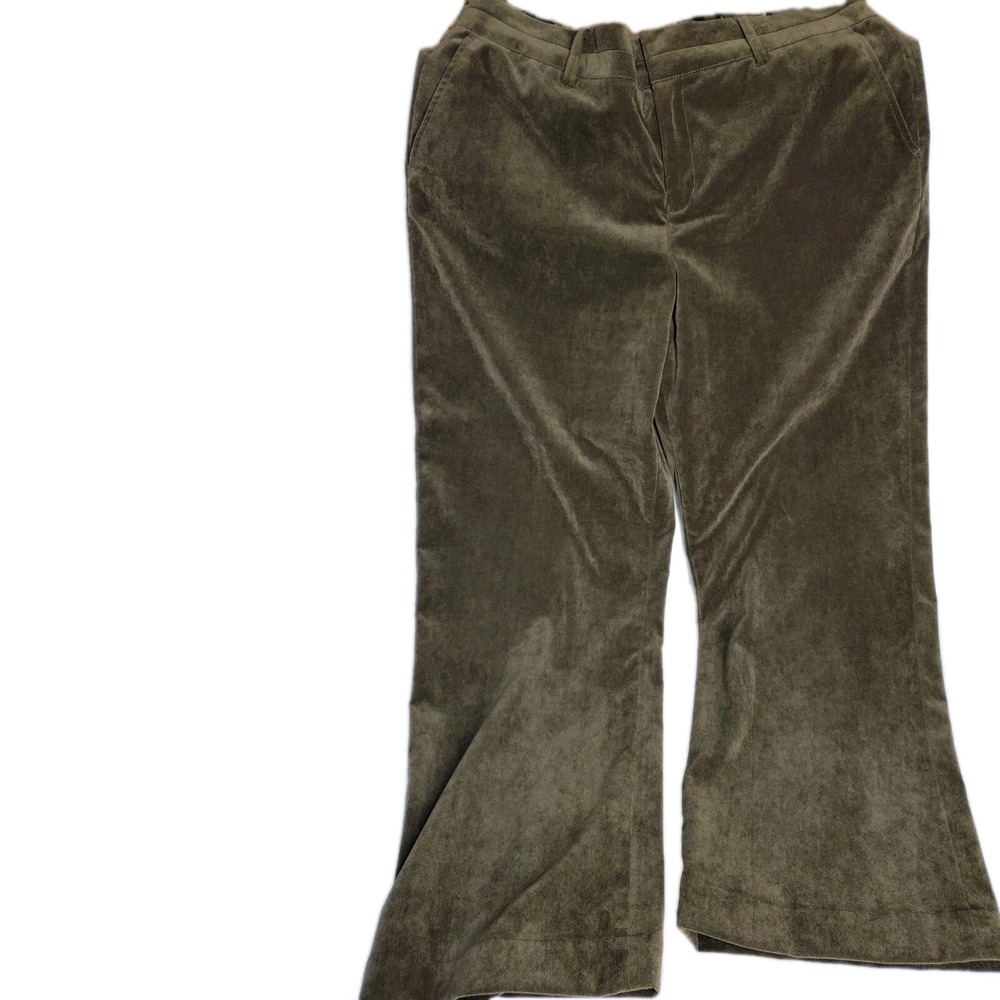 coldwater creek pants, avocado green velvet, size L,‎ 36W29L